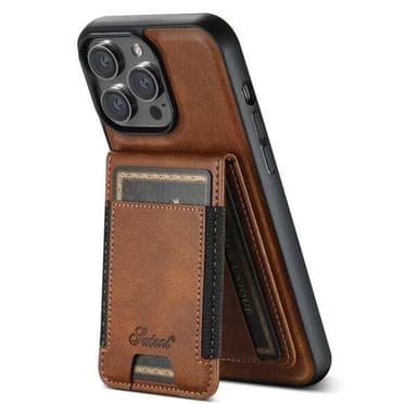 Kunstlærskall med MagSafe-kortholder for iPhone 14 Pro - Brun
