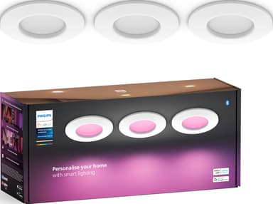 Philips Hue WCA Slim liten, innfelt LED-lampe (3-pakning, hvit)