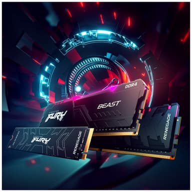 Kingston FURY Beast RGB 64GB DDR4 RAM 3600MT/s CL18 (sort)