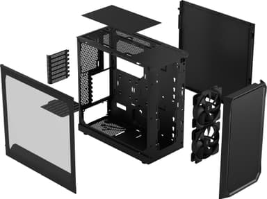 Fractal Focus 2 Black TG Clear Tint PC kabinett