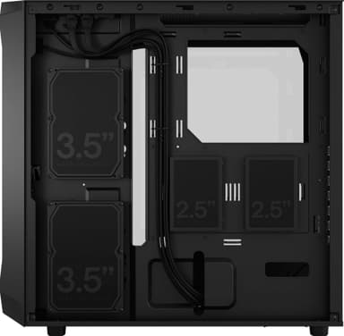 Fractal Focus 2 Black TG Clear Tint PC kabinett