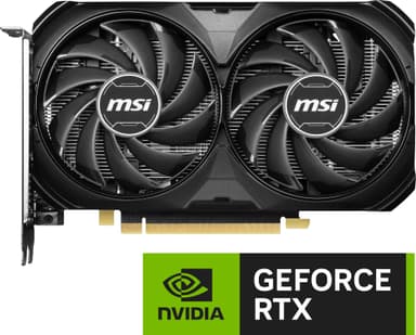 MSI GeForce RTX 4060Ti VENTUS 2X BLACK OC 8G Gaming grafikkort