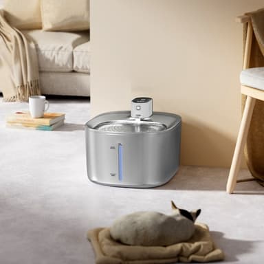Vanndispenser til kjæledyr, vannskål for katt med 4L biologisk sensor