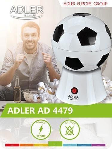 Adler popcornmaskin som ser ut som en fotball