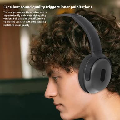 Trådløse stereohodetelefoner med Bluetooth 5.3 og langvarig batteri Sort