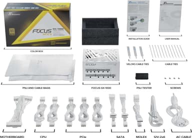 Seasonic FOCUS GX-750 (ATX 3) WHITE 750W strømforsyning