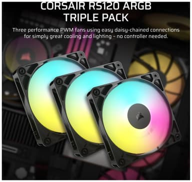 Corsair RS120 ARGB 120mm PWM vifte (3-pakning)