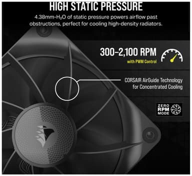 Corsair iCUE LINK RX120 RGB 120mm PWM viftestartsett (3-pakning)