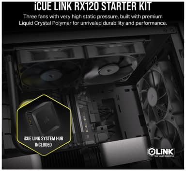 Corsair iCUE LINK RX120 RGB 120mm PWM viftestartsett (3-pakning)