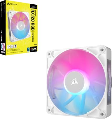 Corsair iCUE LINK RX120 RGB 120mm PWM ekstra vifte (hvit)