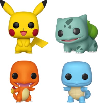 Funko Pokémon actionfigursett (Pikachu/Bulbasaur/Charmander/Squirtle)