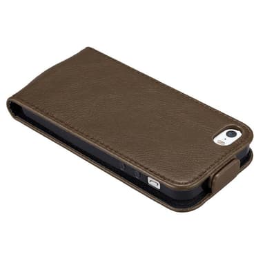 iPhone 5 / 5S / SE 2016 deksel flip cover (brun)