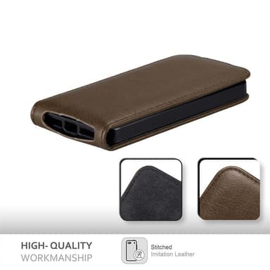 iPhone 5 / 5S / SE 2016 deksel flip cover (brun)