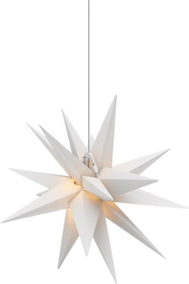 Goobay LED julestjerne 3D, Ø 56 cm, batteridrevet med timer og 18 spisser, varmhvit (3000 K), værbestandig plast (IP44), kabel 2 m