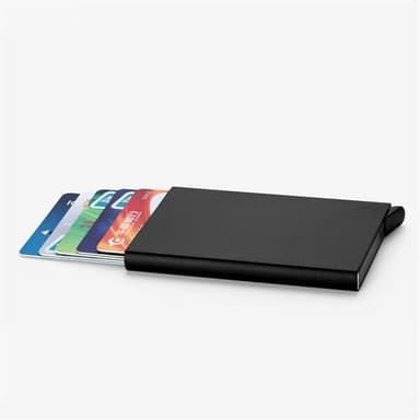 Kortholder kredittkortdeksel RFID-beskttet Aluminium Popup - Svart