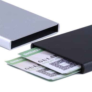 Kortholder kredittkortdeksel RFID-beskttet Aluminium Popup - Svart