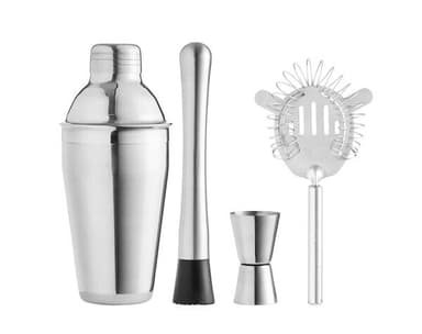Cocktailbarsett i rustfritt stål med 500 ml shaker