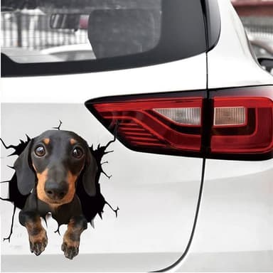 Bildekal - Hund, Morsomt Klistremerke til Bilvindu, Selvklebende PVC
