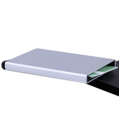 Kortholder kredittfutteral RFID-beskyttele Aluminium Pop-up - Sølv