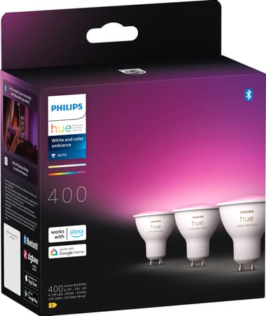 Philips Hue WCA LED-pære 4,2W, GU10 (3-pk)