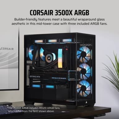 Corsair 3500X ARGB PC-kabinett (sort/glass)