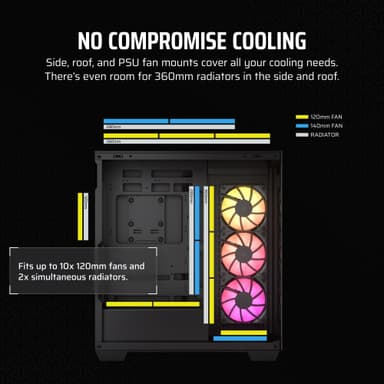 Corsair 3500X ARGB PC-kabinett (sort/glass)