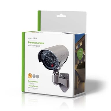 Nedis Dummy Security Camera | Kule | IP44 | Batteri drevet | Utendørs | Inkludert veggoppheng | Grå