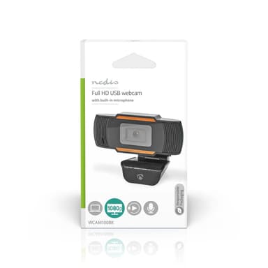 Nedis Webkamera | Full HD@30fps | Fast Fokus | Built-In Microphone | Sort