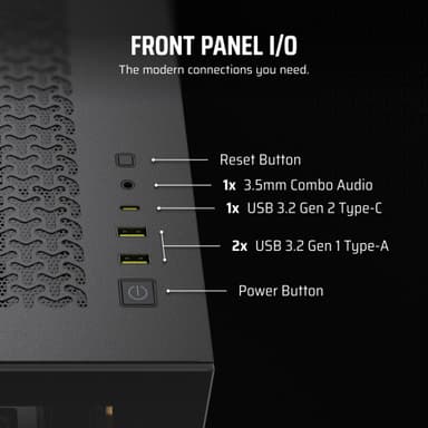 Corsair 3500X ARGB PC-kabinett (sort/glass)