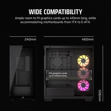Corsair 3500X ARGB PC-kabinett (sort/glass)