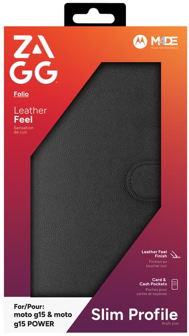 Zagg Motorola G15/G15 Power lommebokdeksel (sort)
