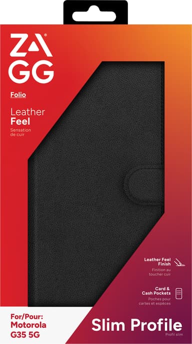 Zagg Motorola G35 5G lommebokdeksel (sort)
