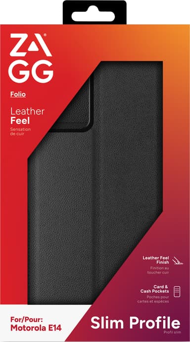 Zagg Motorola E14 lommebokdeksel (sort)