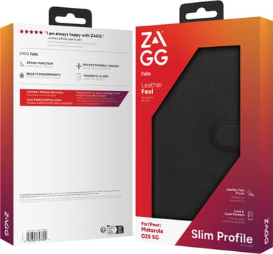 Zagg Motorola G35 5G lommebokdeksel (sort)