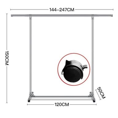 Teleskopisk klesstativ 144 - 270 cm