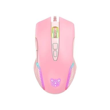 Onikuma CW905 spillmus med 6 DPI-nivåer og RGB-belysning - rosa