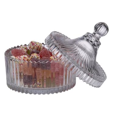 Alpina Glasskrukke med lokk 10,5x12cm