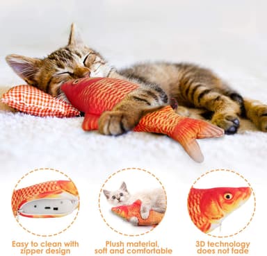 Interaktivt katteleke Splashing Fish Orange