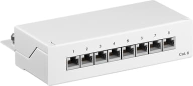CAT 6 Mini/Desktop Patch Panel, 8 Ports