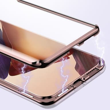 Magnetisk tosidig mobildeksel i herdet glass Sort Samsung Galaxy S23