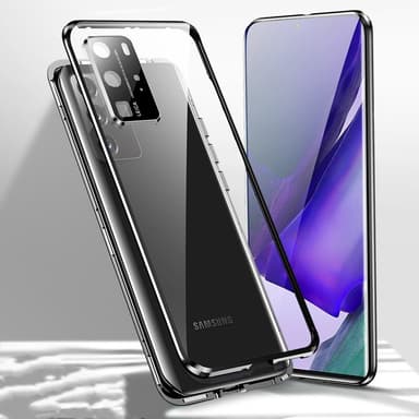 Magnetisk tosidig mobildeksel i herdet glass Sort Samsung Galaxy S23