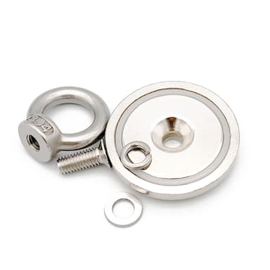 Superkraftig neodymmagnet / fiskemagnet Sølv 42 mm