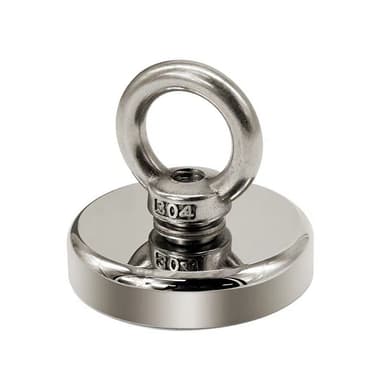 Superkraftig neodymmagnet / fiskemagnet Sølv 42 mm