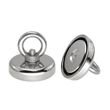 Superkraftig neodymmagnet / fiskemagnet Sølv 42 mm