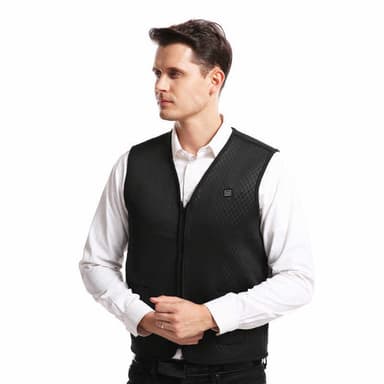 Varmevest 5 varmesoner Sort/Grå Svart+grå L