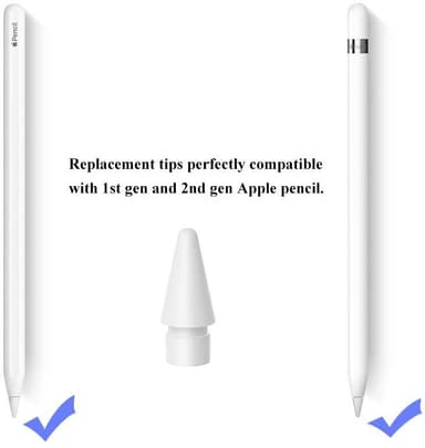 Erstatnings-tupp for Apple Pencil 1 og 2 White