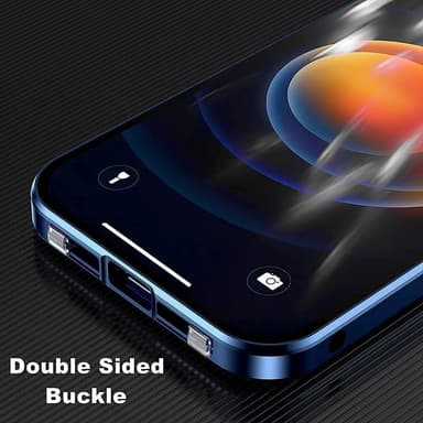 Dobbeltsidig HD-telefondeksel med spenne magnetisk varmespredning for iPhone Sort  iPhone 15 Pro