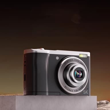 5K digitalkamera med 5X optisk zoom og anti-shake stabilisering