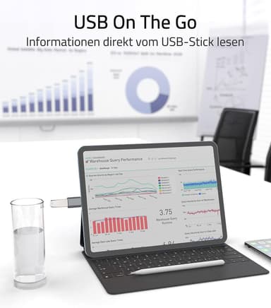 USB 3.2 til USB-C OTG-adapter 10 Gbps Grå