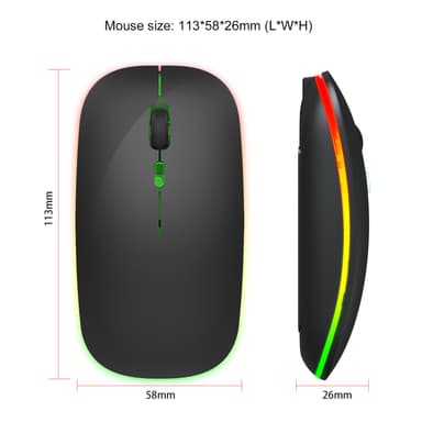 Trådløs mus - Luminous Silent Oppladbar Sort